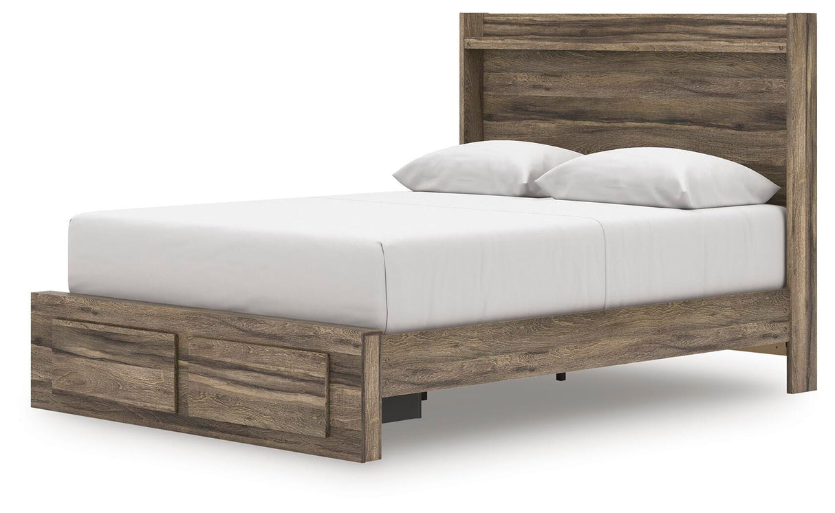 Elbrim Brown Queen Panel Storage Bed, Dresser and Nightstand from Ashley Furniture - Luna Furniture