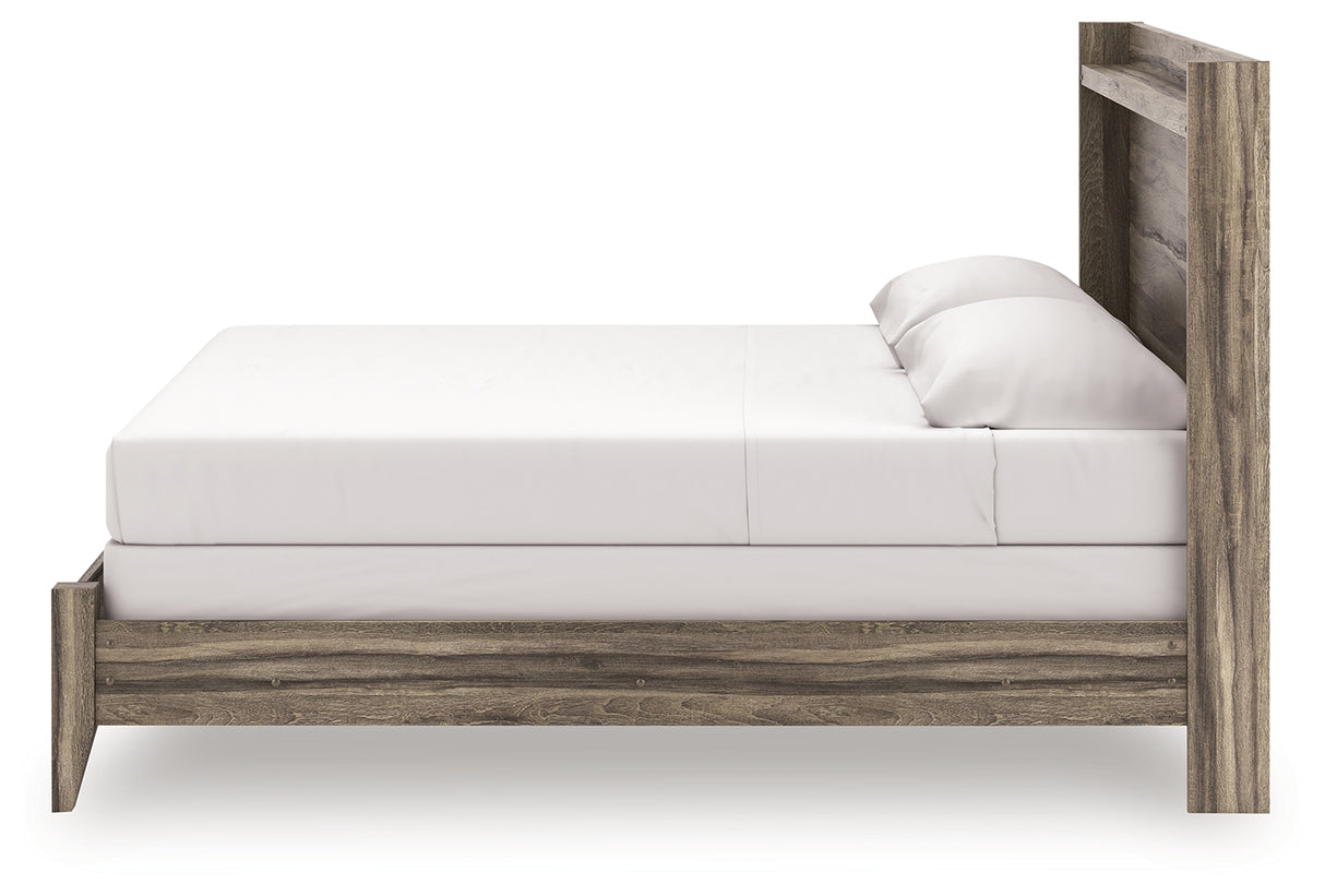 Elbrim Brown King Panel Bed, Dresser, Mirror and Nightstand from Ashley Furniture - Luna Furniture