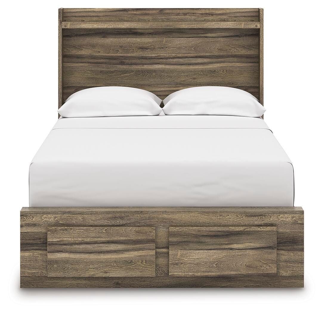 Elbrim Brown Full Panel Storage Bed, Dresser, Mirror and 2 Nightstands from Ashley - Luna Furniture