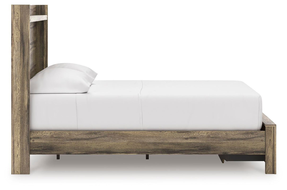 Elbrim Brown Full Panel Storage Bed, Dresser, Mirror and 2 Nightstands from Ashley - Luna Furniture