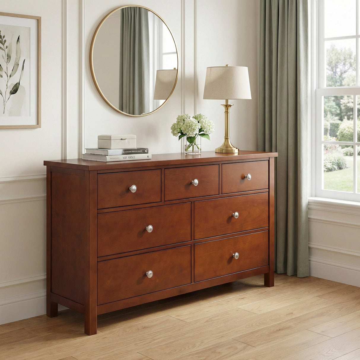 Rowe Dark Cherry Mirror (Mirror Only) from Homelegance - Luna Furniture
