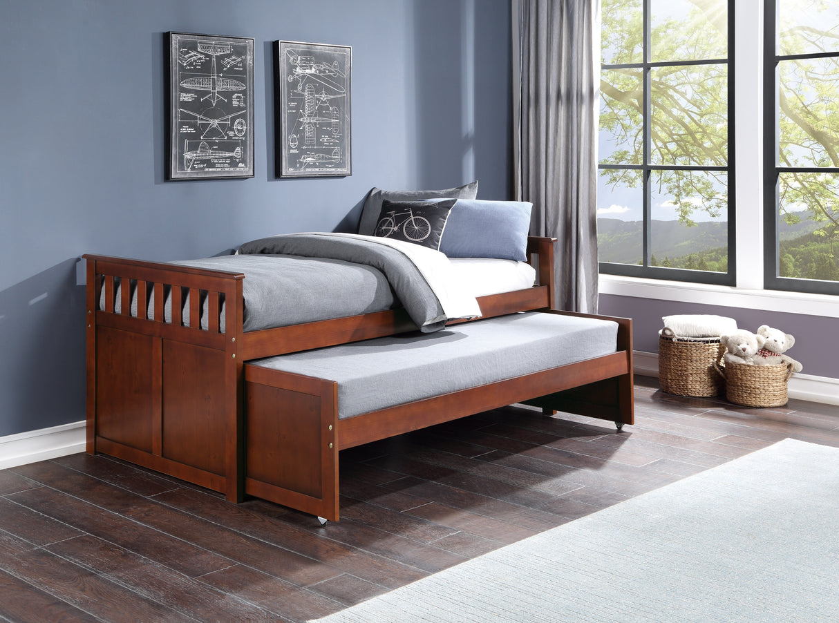 Rowe Dark Cherry Twin Captains Trundle Bed from Homelegance - Luna Furniture
