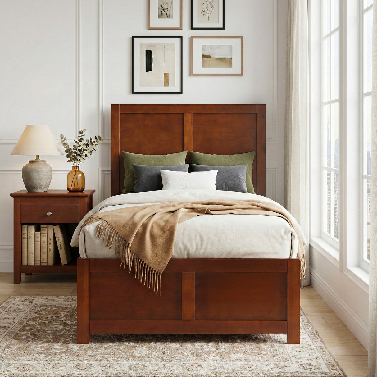 Rowe Dark Cherry Twin Platform Bed from Homelegance - Luna Furniture