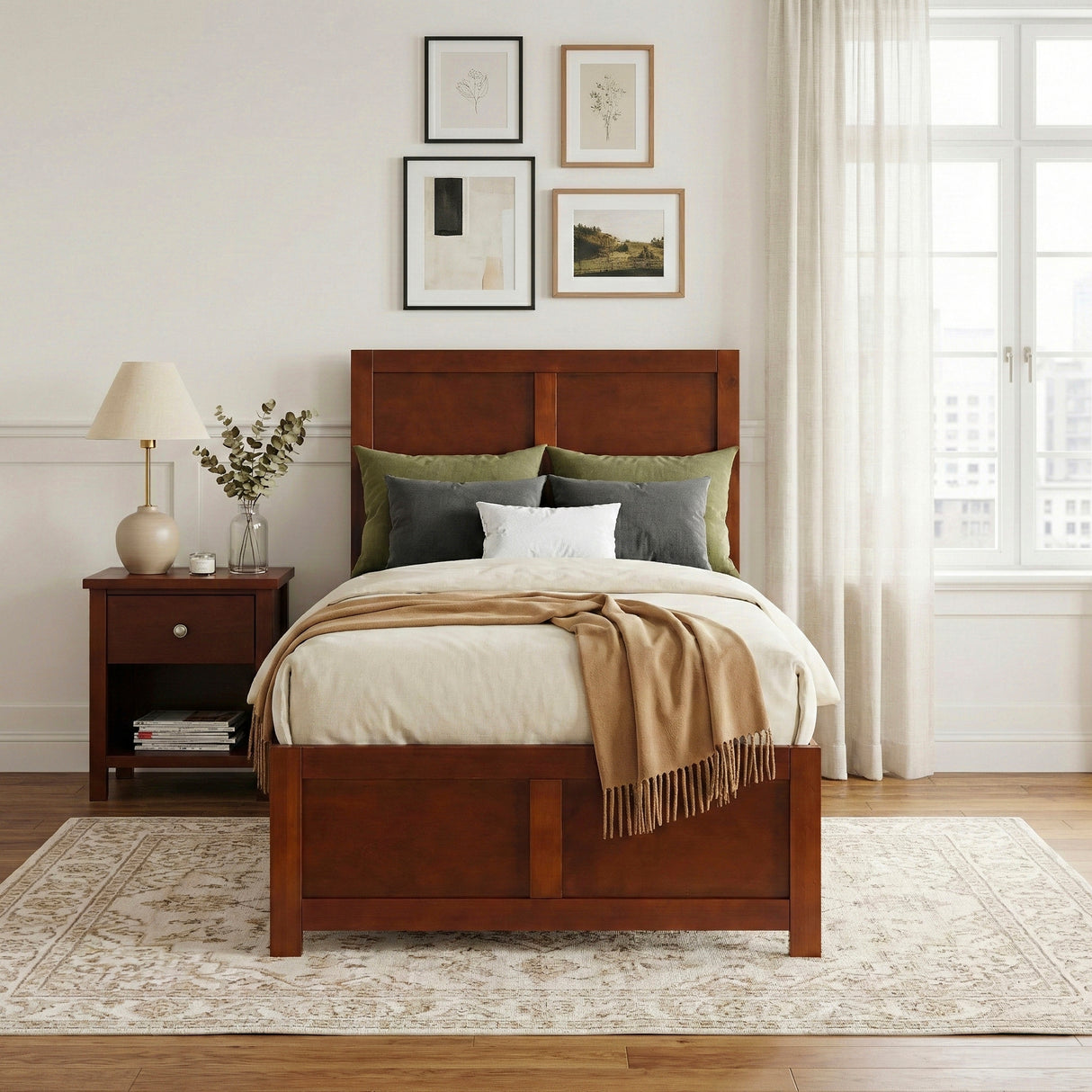 Rowe Dark Cherry Twin Platform Bed from Homelegance - Luna Furniture
