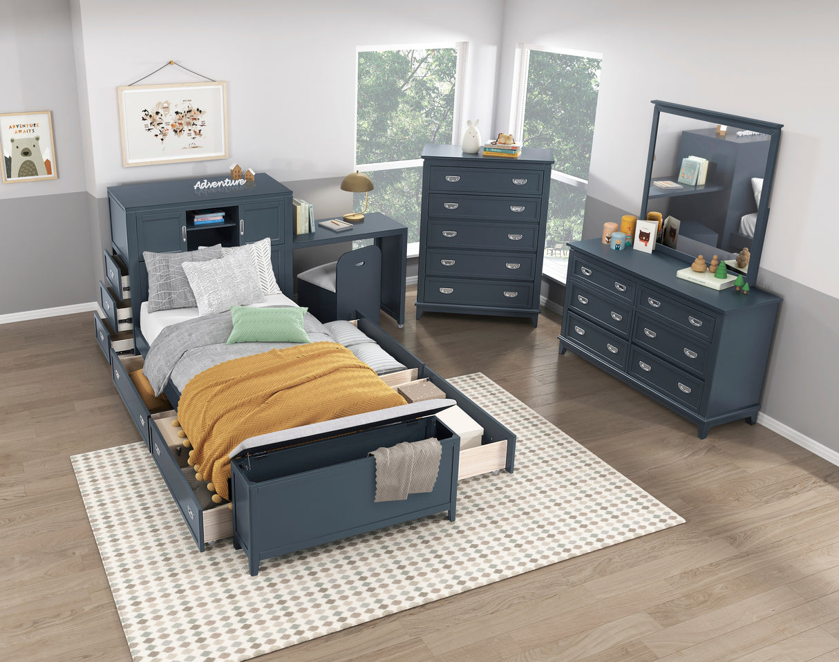 Sloane Navy Blue 5-Piece Pack Children Table and Chairs Set from Homelegance - Luna Furniture