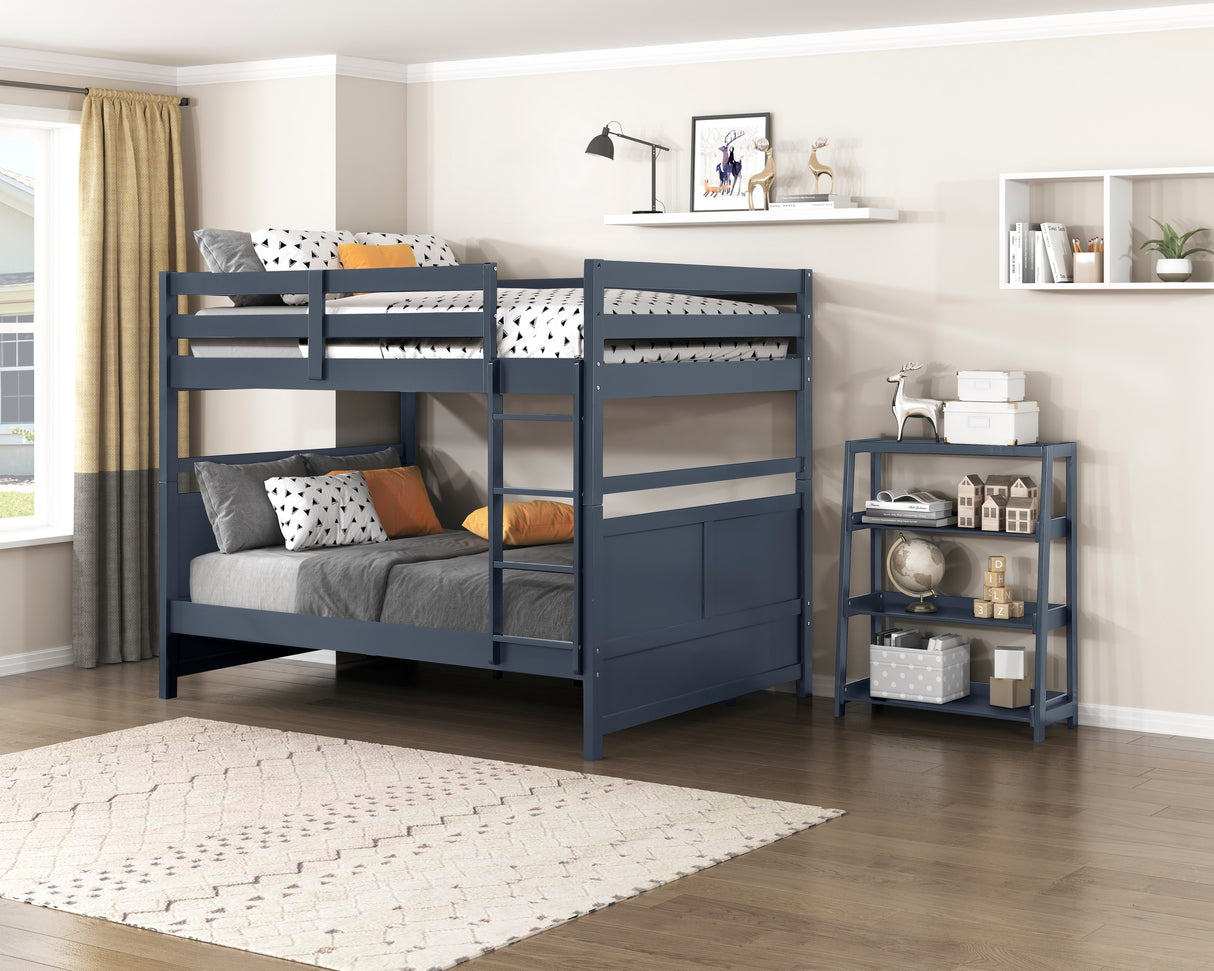 Sloane Navy Blue Bookcase, 3 Fixed Shelves from Homelegance - Luna Furniture