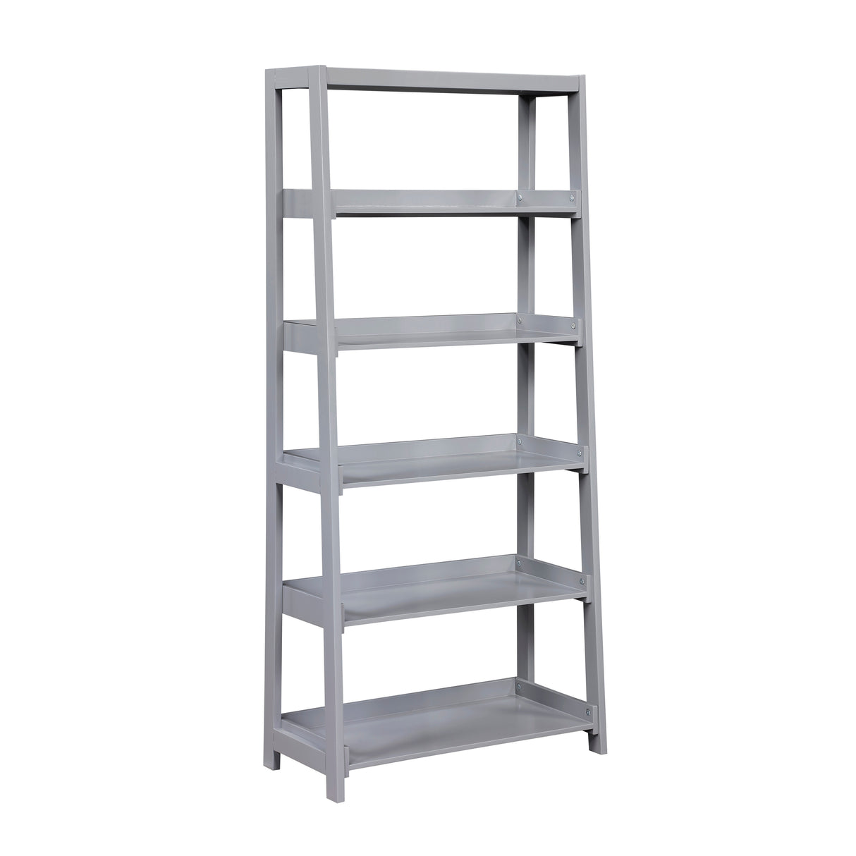 Sloane Gray Bookcase, 5 Fixed Shelves from Homelegance - Luna Furniture