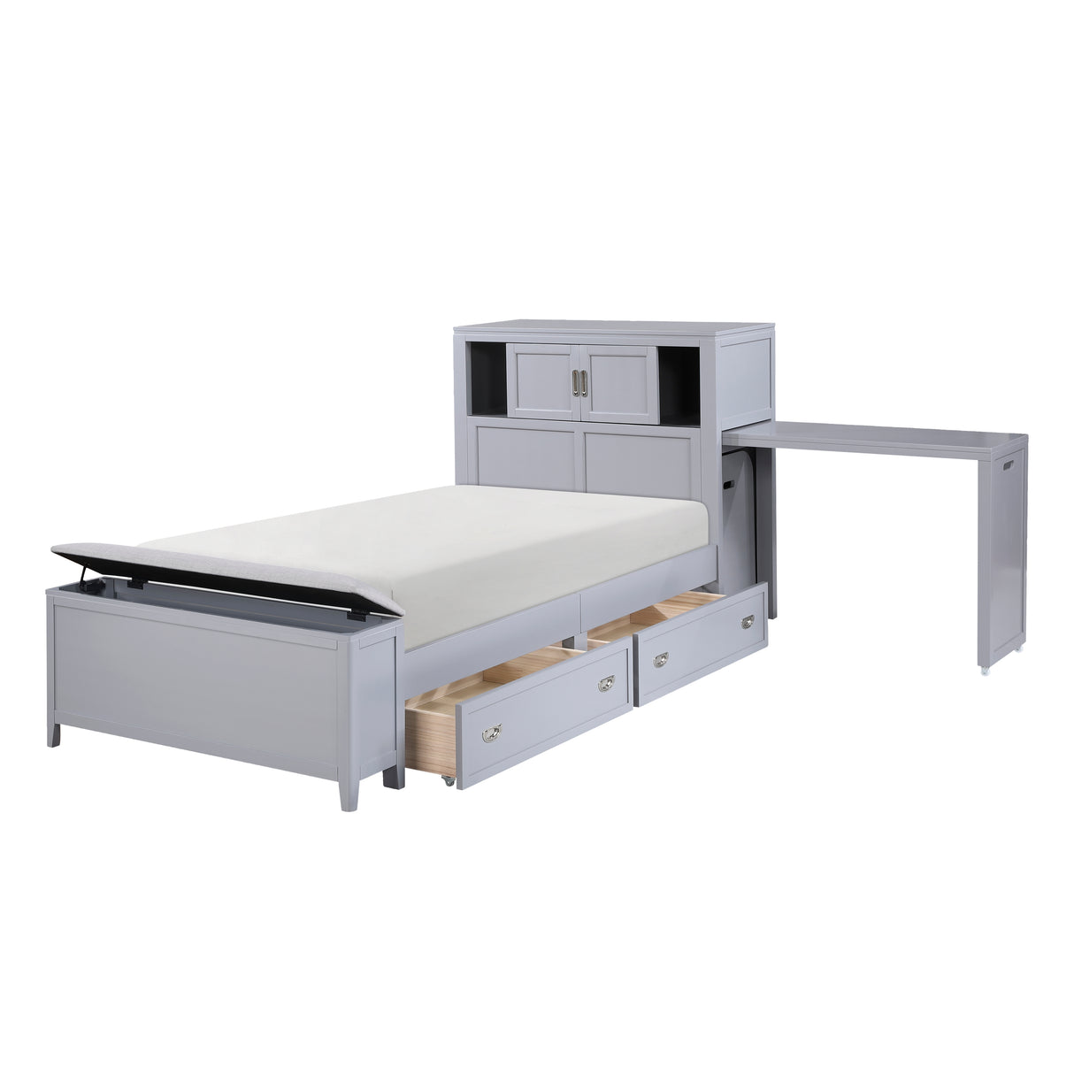 Sloane Gray Twin Bookcase Bed from Homelegance - Luna Furniture