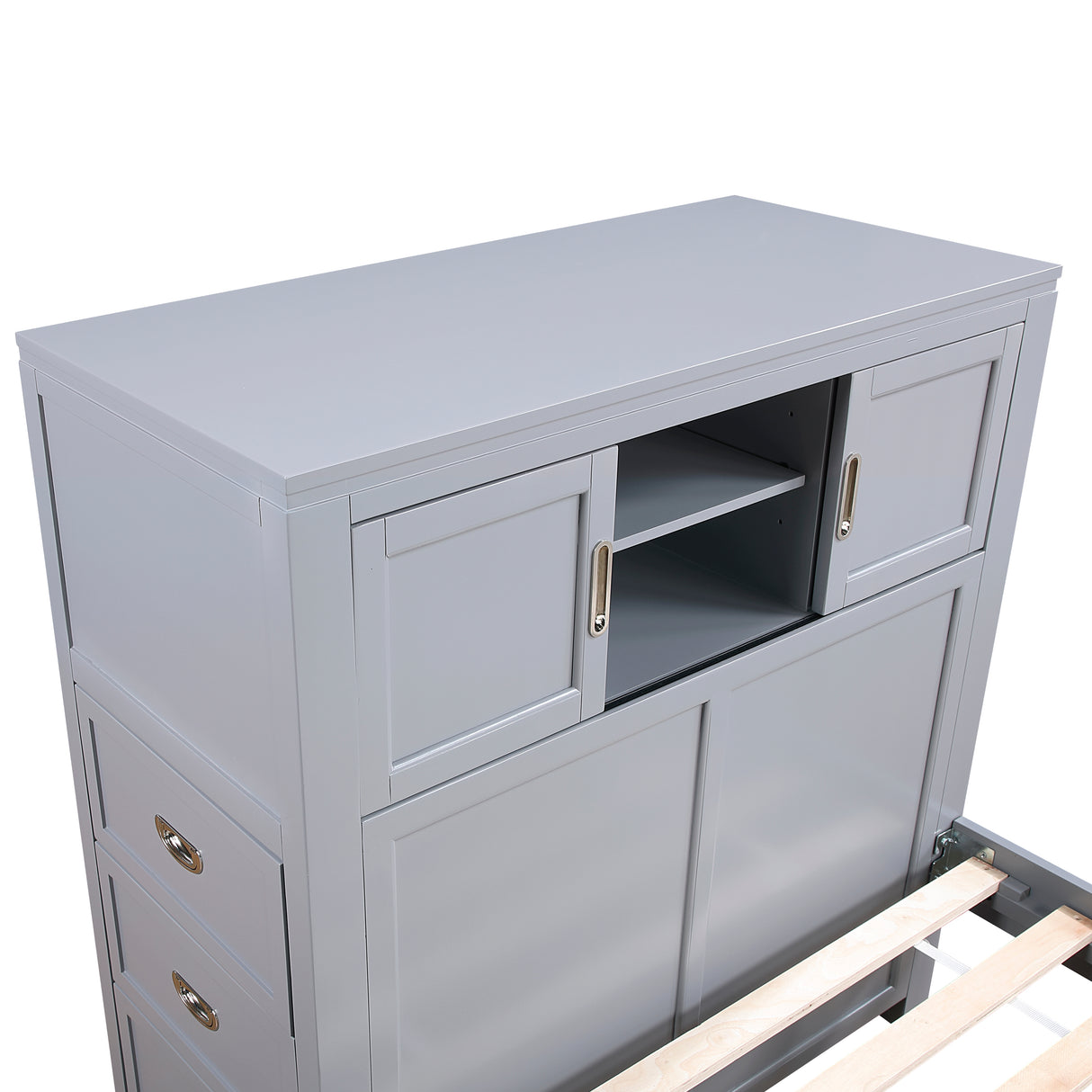 Sloane Gray Twin Bookcase Bed from Homelegance - Luna Furniture