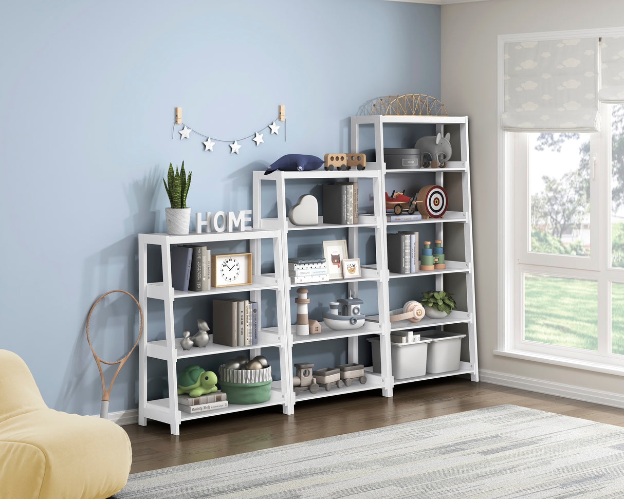 Sloane White Bookcase, 3 Fixed Shelves from Homelegance - Luna Furniture