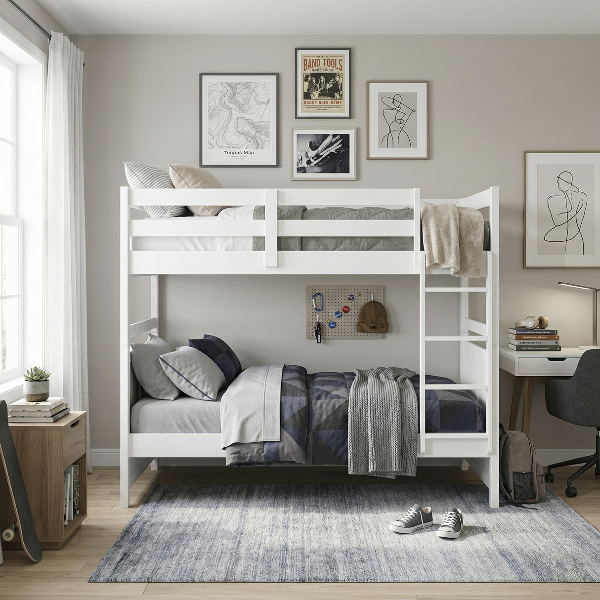 Sloane White Twin/Twin Bunk Bed from Homelegance - Luna Furniture