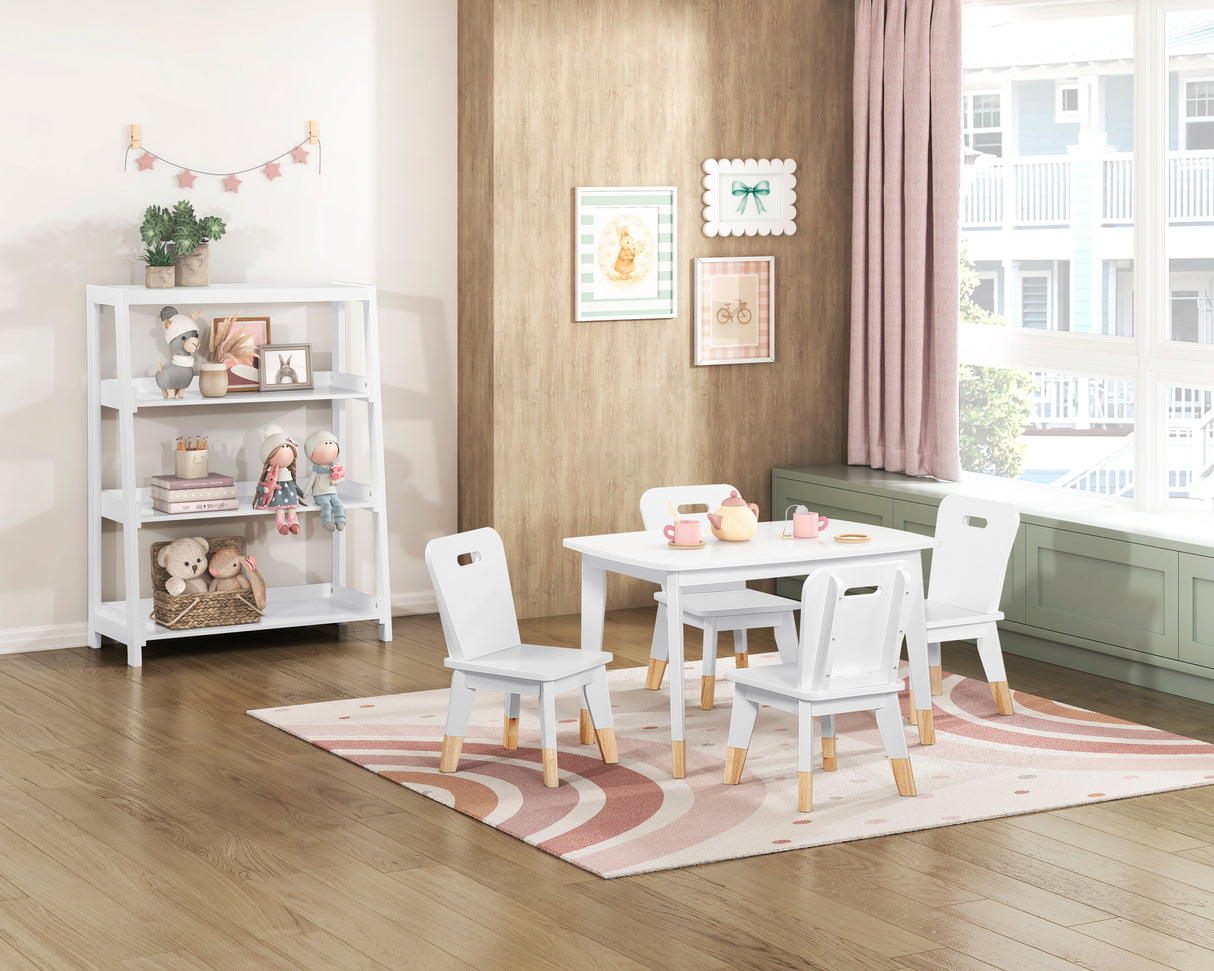 Sloane White 5-Piece Pack Children Table and Chairs Set from Homelegance - Luna Furniture