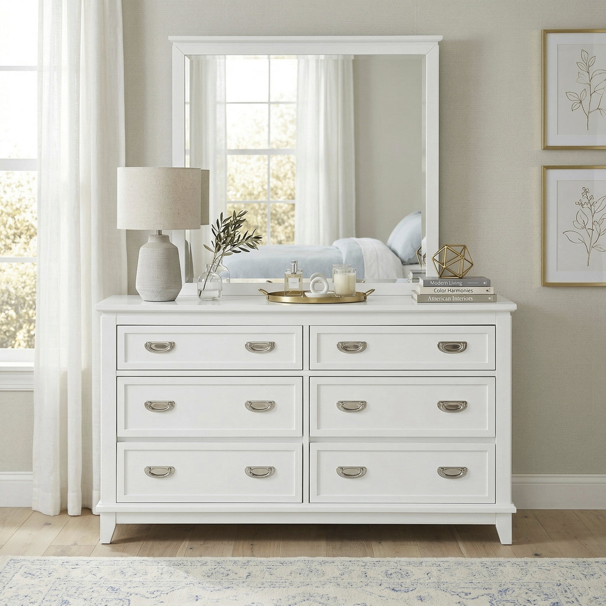 Sloane White Mirror from Homelegance - Luna Furniture