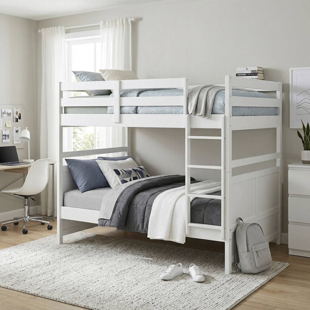 Sloane White Full/Full Bunk Bed from Homelegance - Luna Furniture
