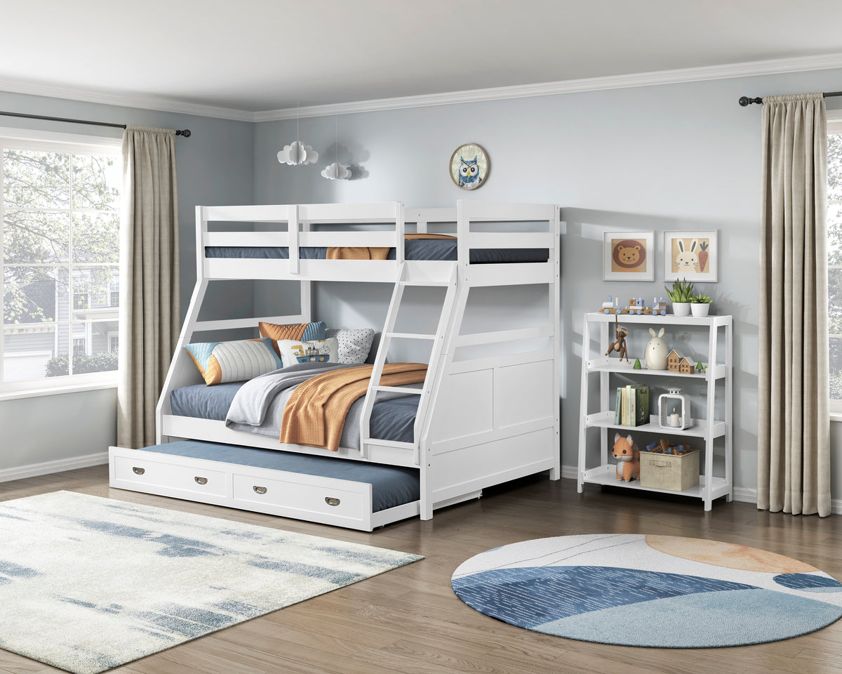 Sloane White Twin/Twin Bunk Bed from Homelegance - Luna Furniture