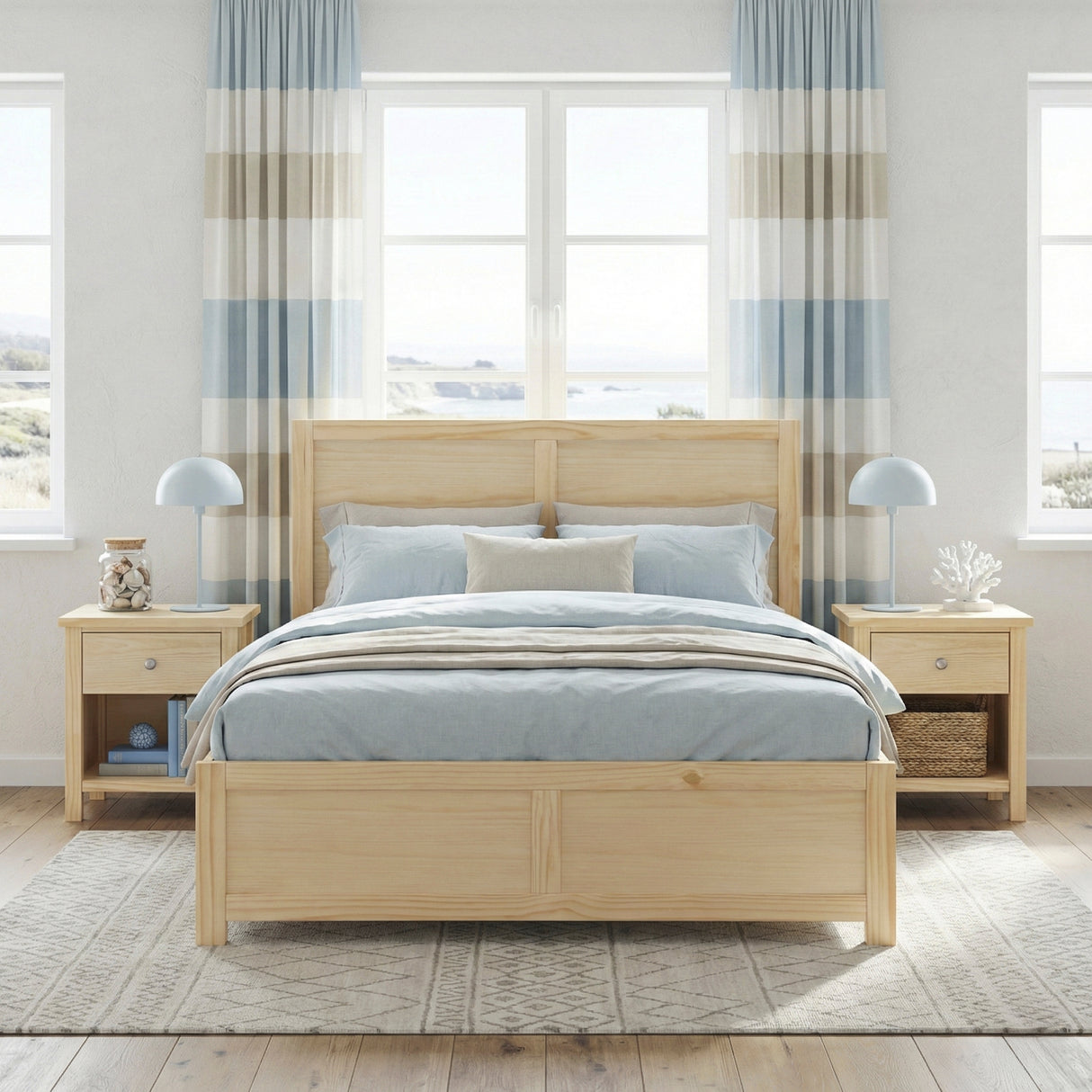Bartly Natural Pine Full Platform Bed from Homelegance - Luna Furniture