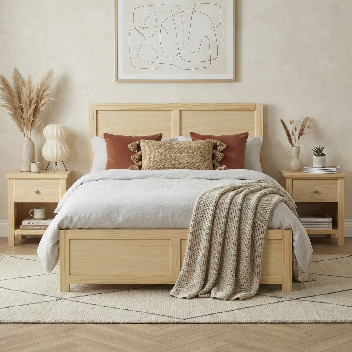 Bartly Natural Pine Full Platform Bed from Homelegance - Luna Furniture
