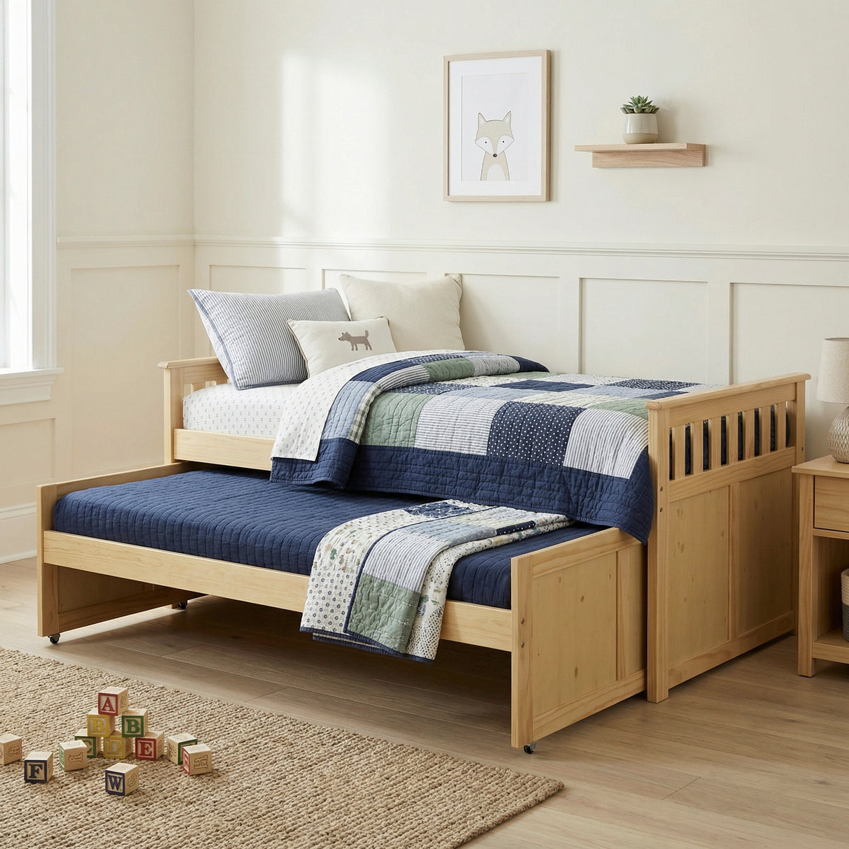 Bartly Pine Twin/Twin Bed from Homelegance - Luna Furniture