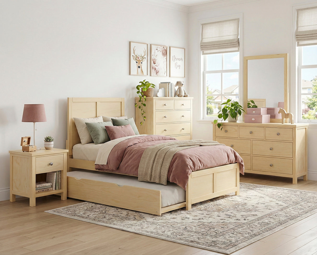 Bartly Natural Pine Twin Platform Bed from Homelegance - Luna Furniture