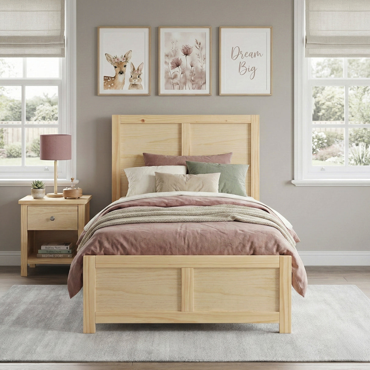 Bartly Natural Pine Twin Platform Bed from Homelegance - Luna Furniture