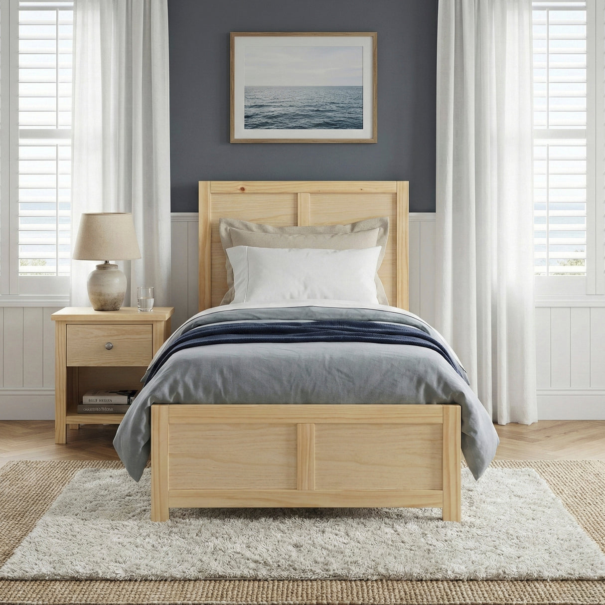 Bartly Natural Pine Twin Platform Bed from Homelegance - Luna Furniture