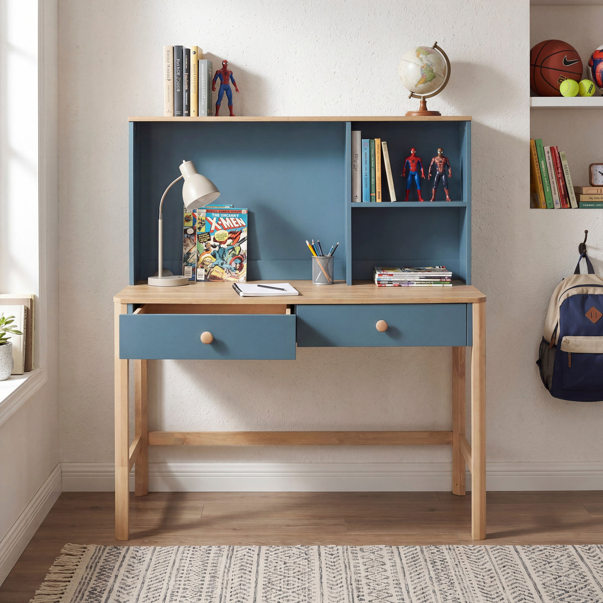 B2048BU-14* (2) WRITING DESK WITH HUTCH from Homelegance - Luna Furniture