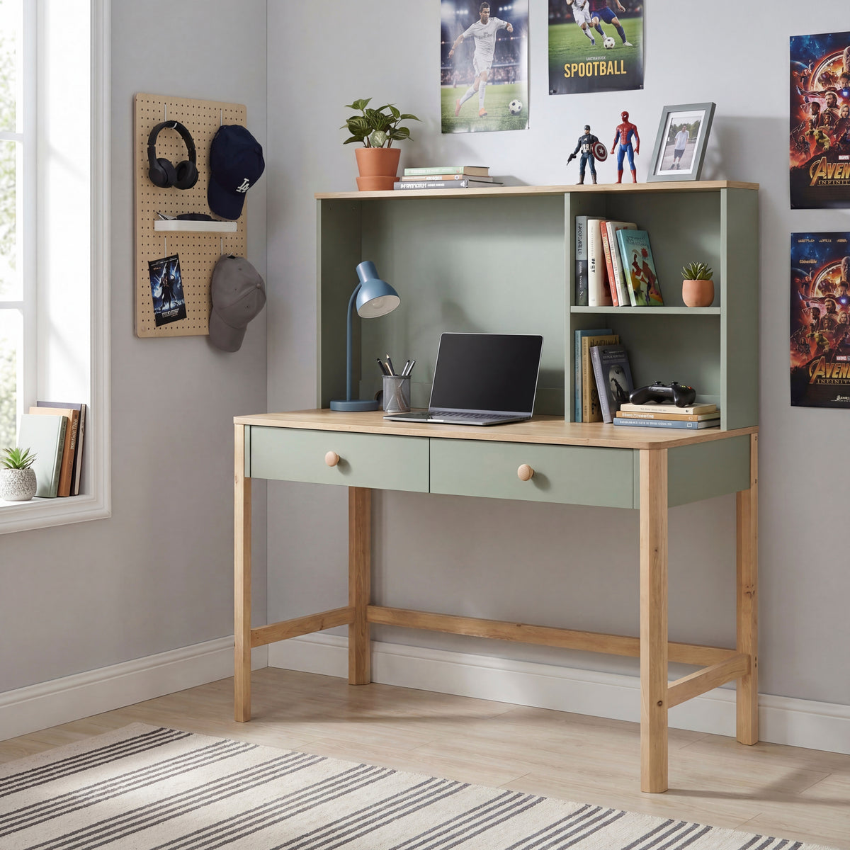 B2048GN-14* (2) WRITING DESK WITH HUTCH from Homelegance - Luna Furniture