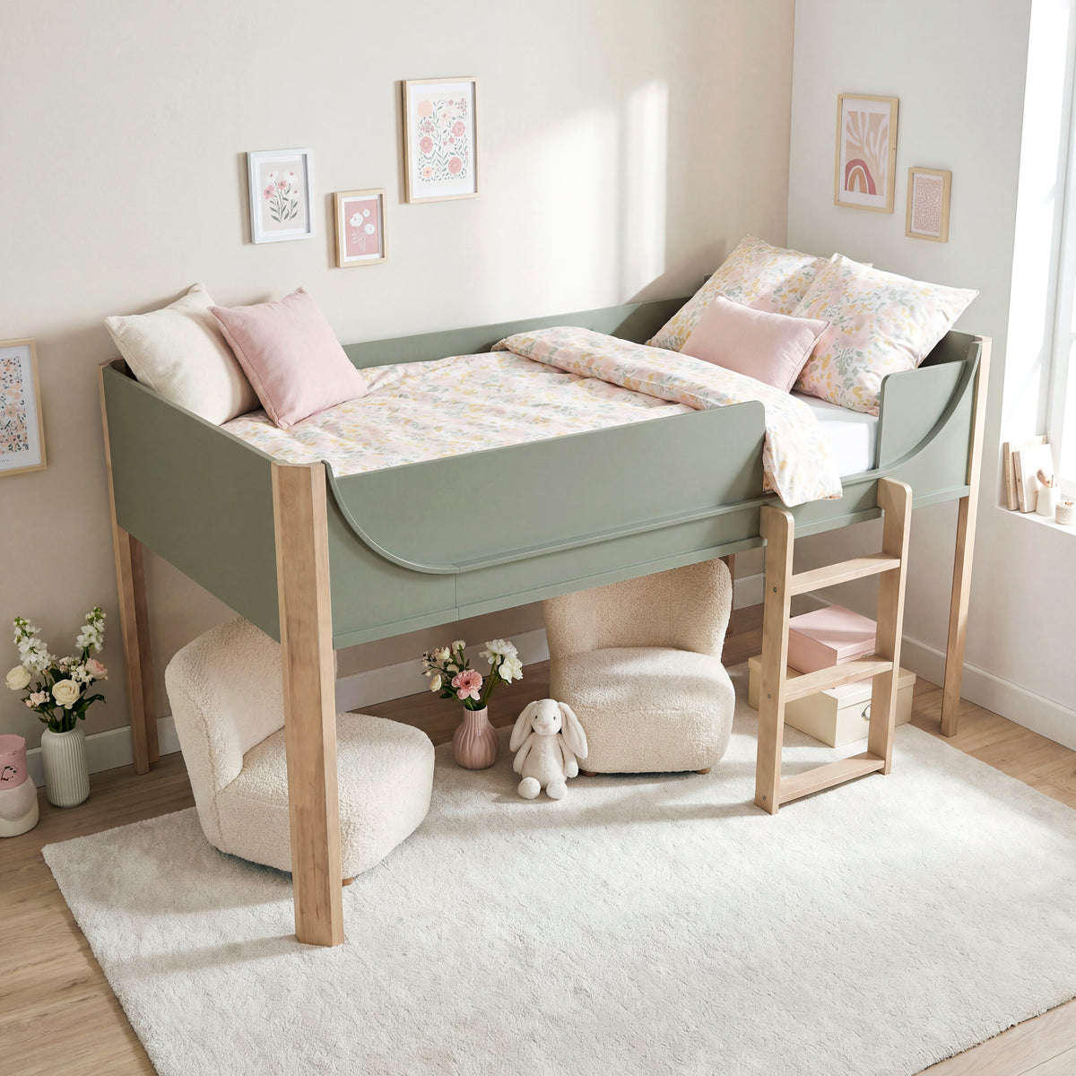 B2048GNLT-1* (3) Low Loft Bed from Homelegance - Luna Furniture