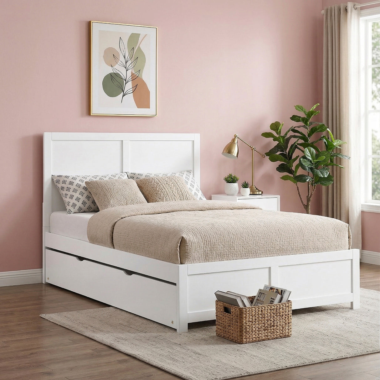 Galen White Full Platform Bed from Homelegance - Luna Furniture