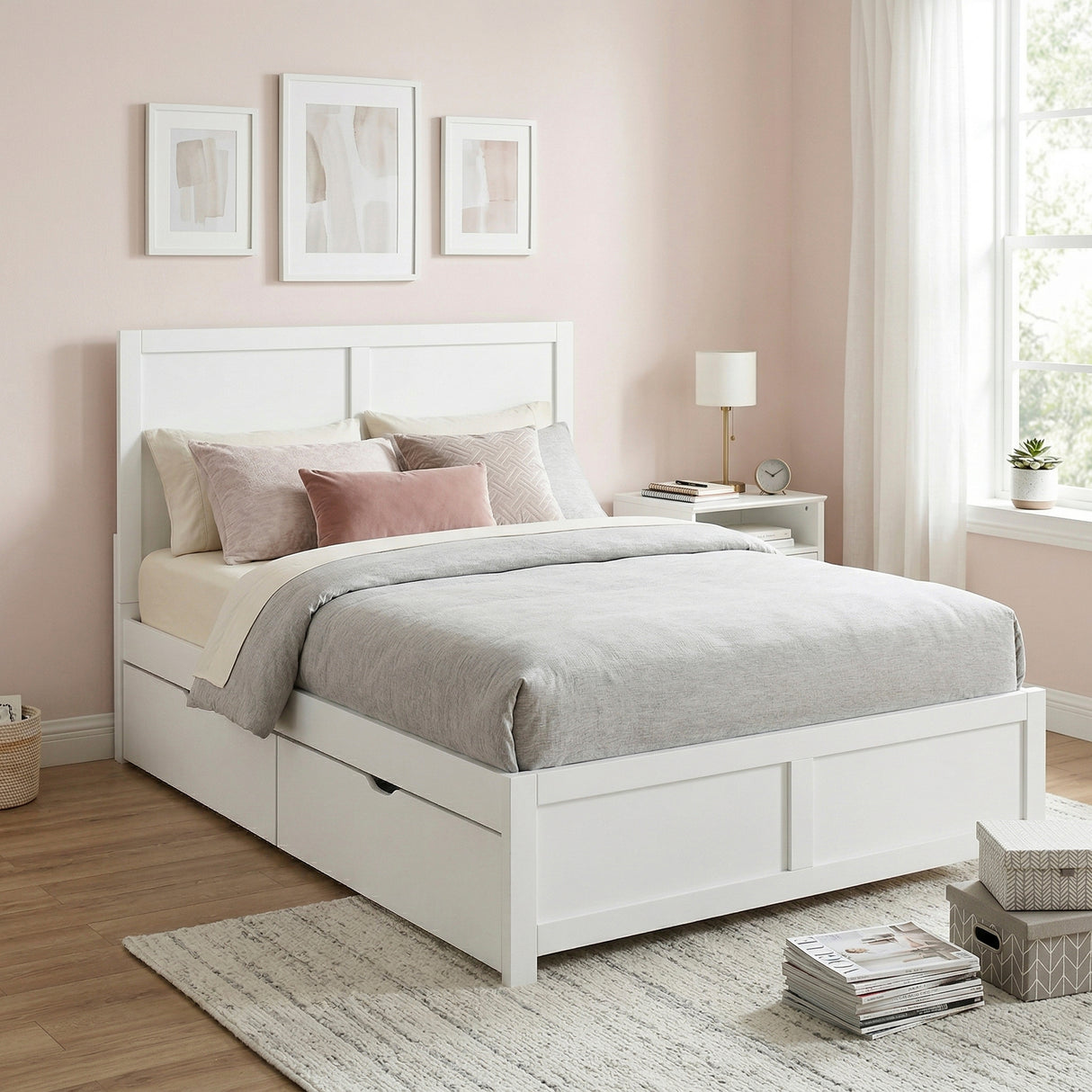 Galen White Full Platform Bed from Homelegance - Luna Furniture