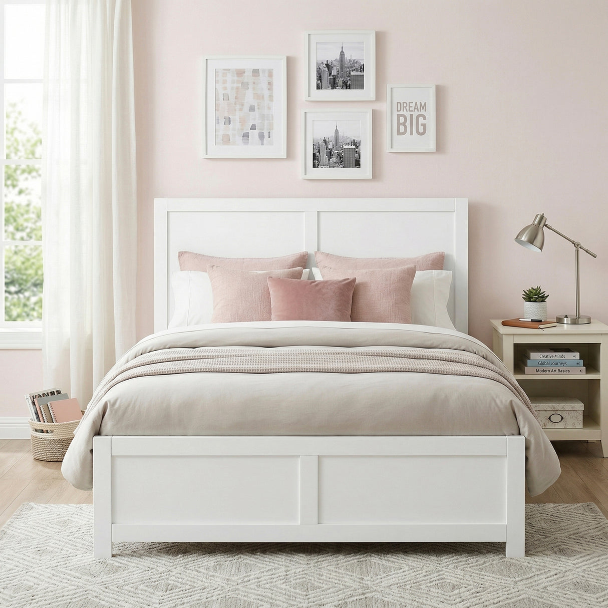 Galen White Full Platform Bed from Homelegance - Luna Furniture