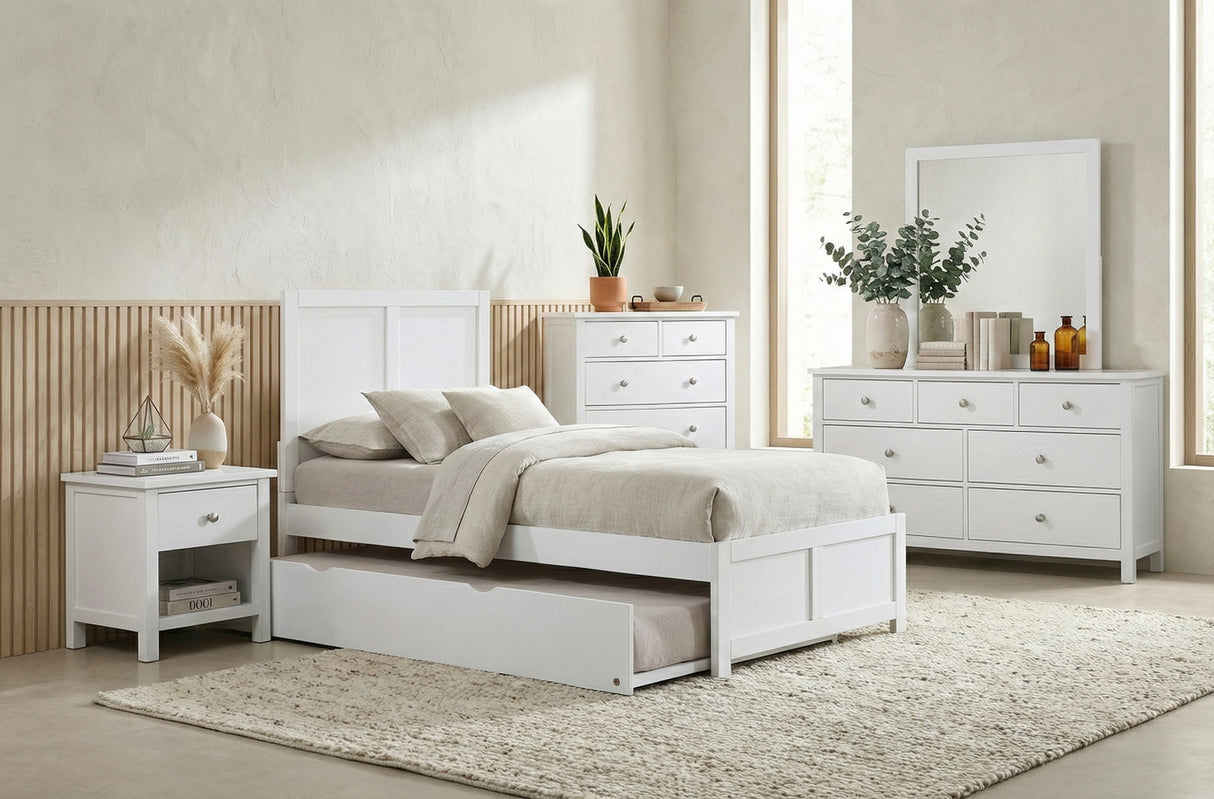 Galen White Twin Platform Bed from Homelegance - Luna Furniture