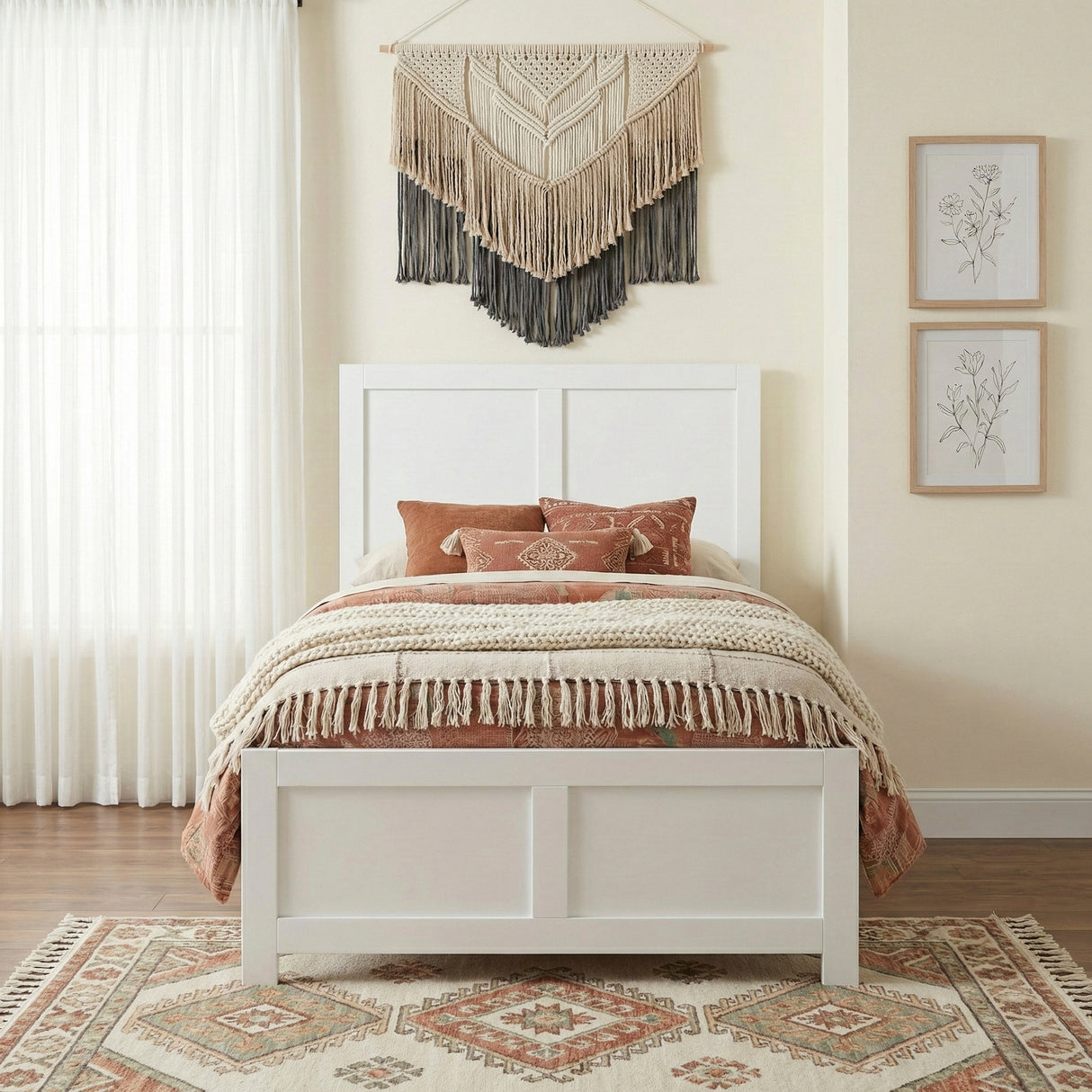 Galen White Twin Platform Bed from Homelegance - Luna Furniture
