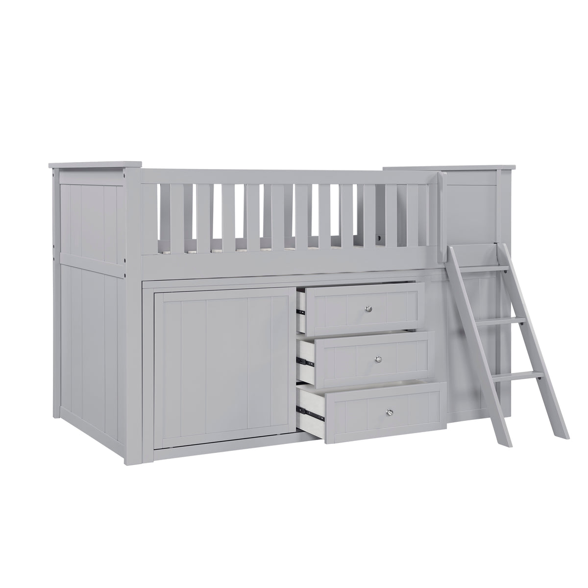 B2063LL-1*BCDR (5) Low Loft Bunk with Bookcase and Dresser from Homelegance - Luna Furniture