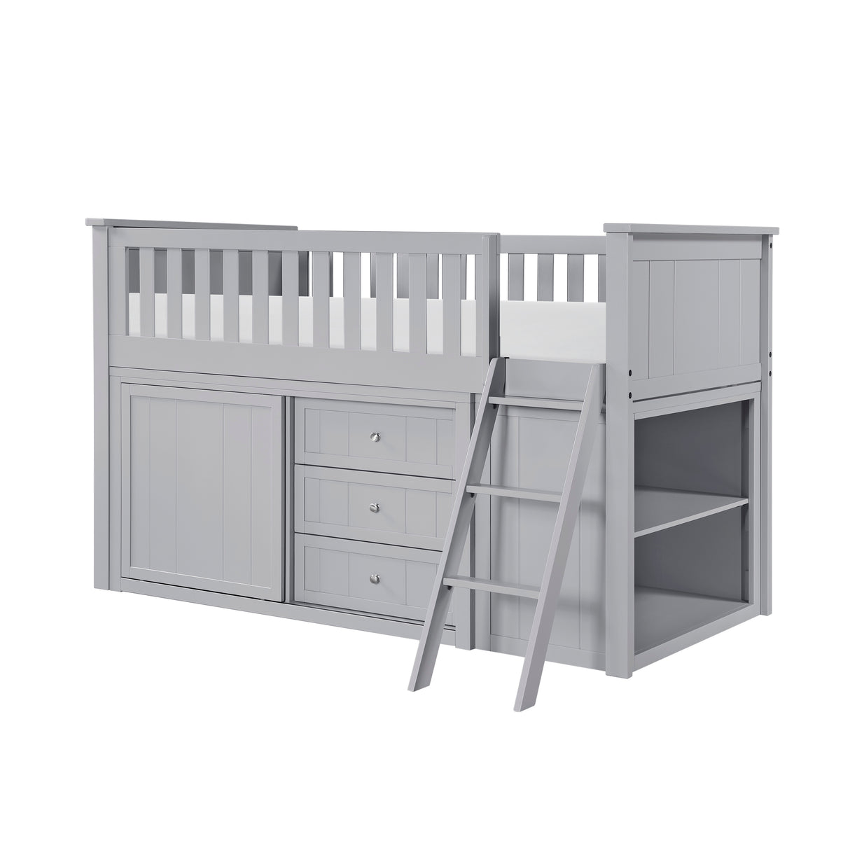 B2063LL-1*BCDR (5) Low Loft Bunk with Bookcase and Dresser from Homelegance - Luna Furniture