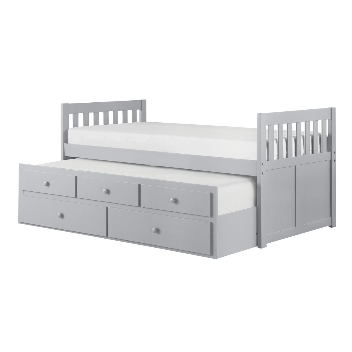 Orion Gray Twin Captains Trundle Bed from Homelegance - Luna Furniture