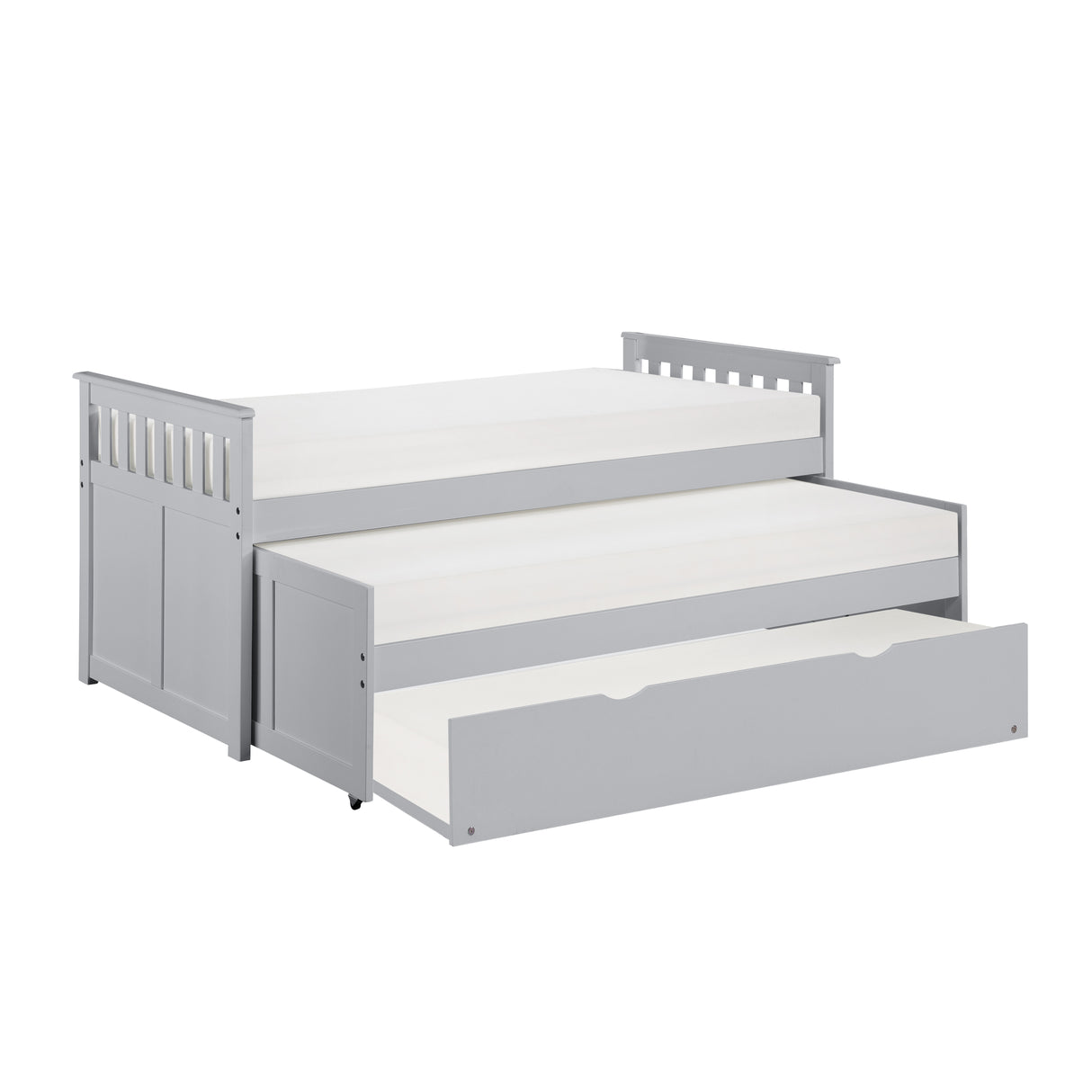 Orion Gray Twin/Twin Bed with Twin Trundle from Homelegance - Luna Furniture