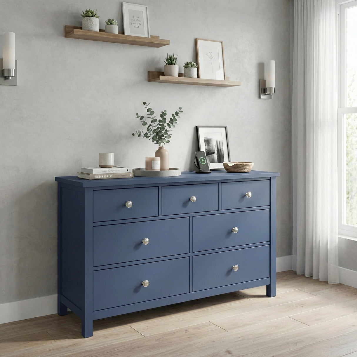 Nora Blue Dresser Mirror (Mirror Only) from Homelegance - Luna Furniture