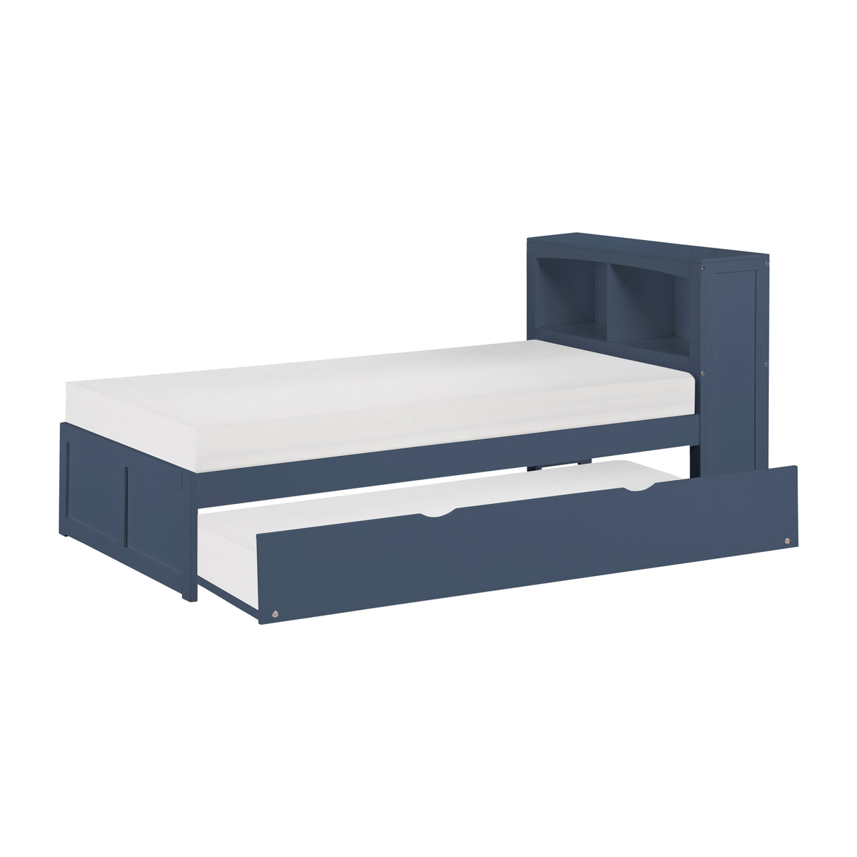 Nora Blue Twin Bookcase Platform Bed from Homelegance - Luna Furniture