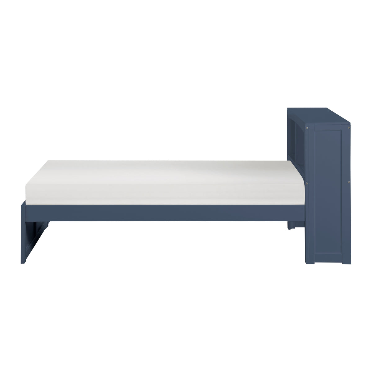 Nora Blue Twin Bookcase Corner Platform Bed