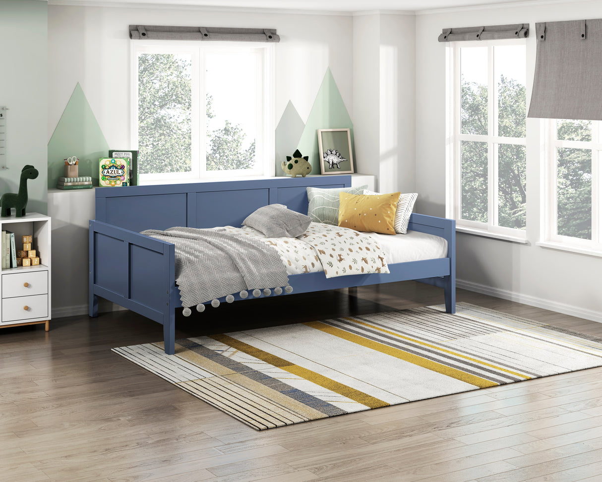 Nora Blue Twin Bookcase Corner Platform Bed from Homelegance - Luna Furniture