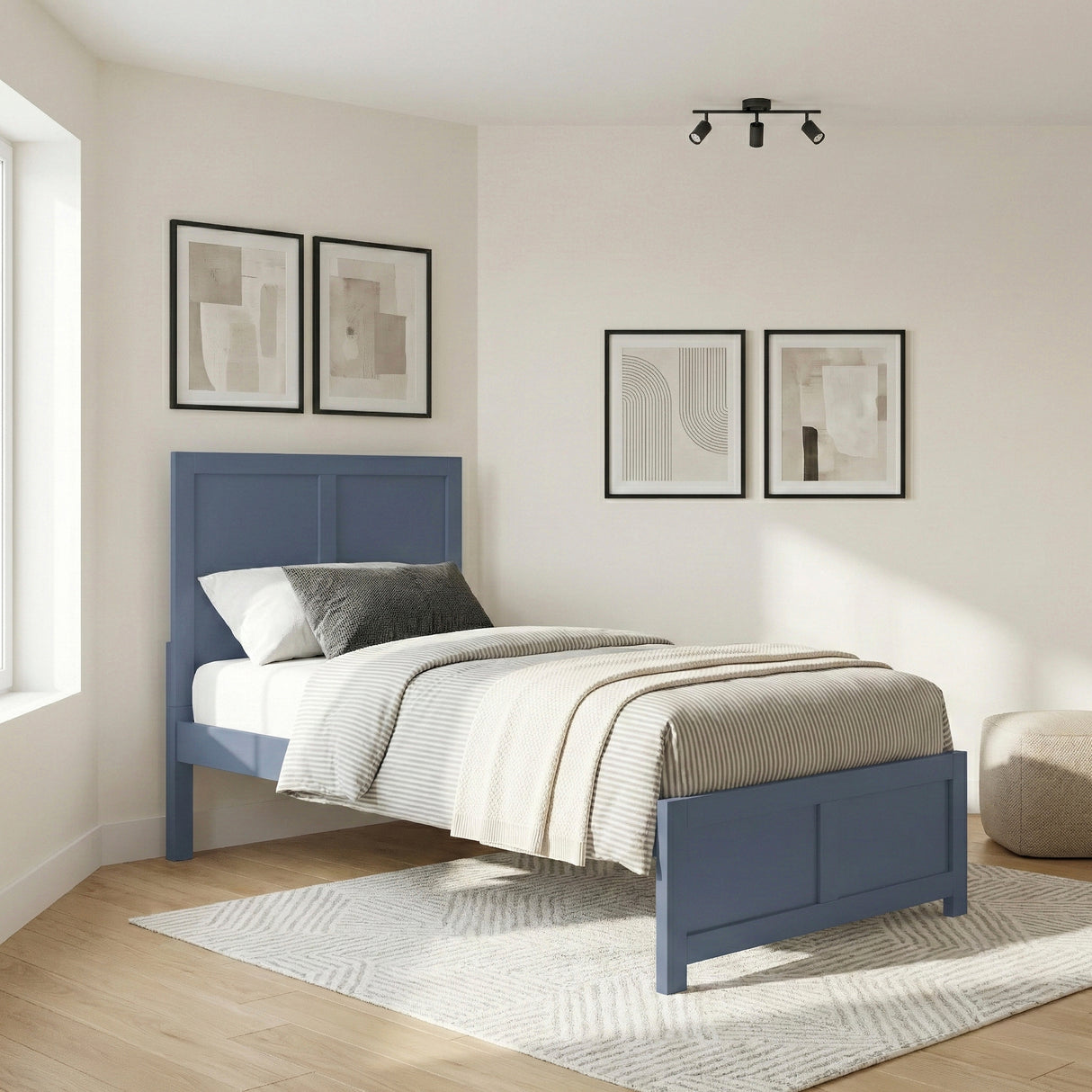 Nora Blue Twin Platform Bed from Homelegance - Luna Furniture