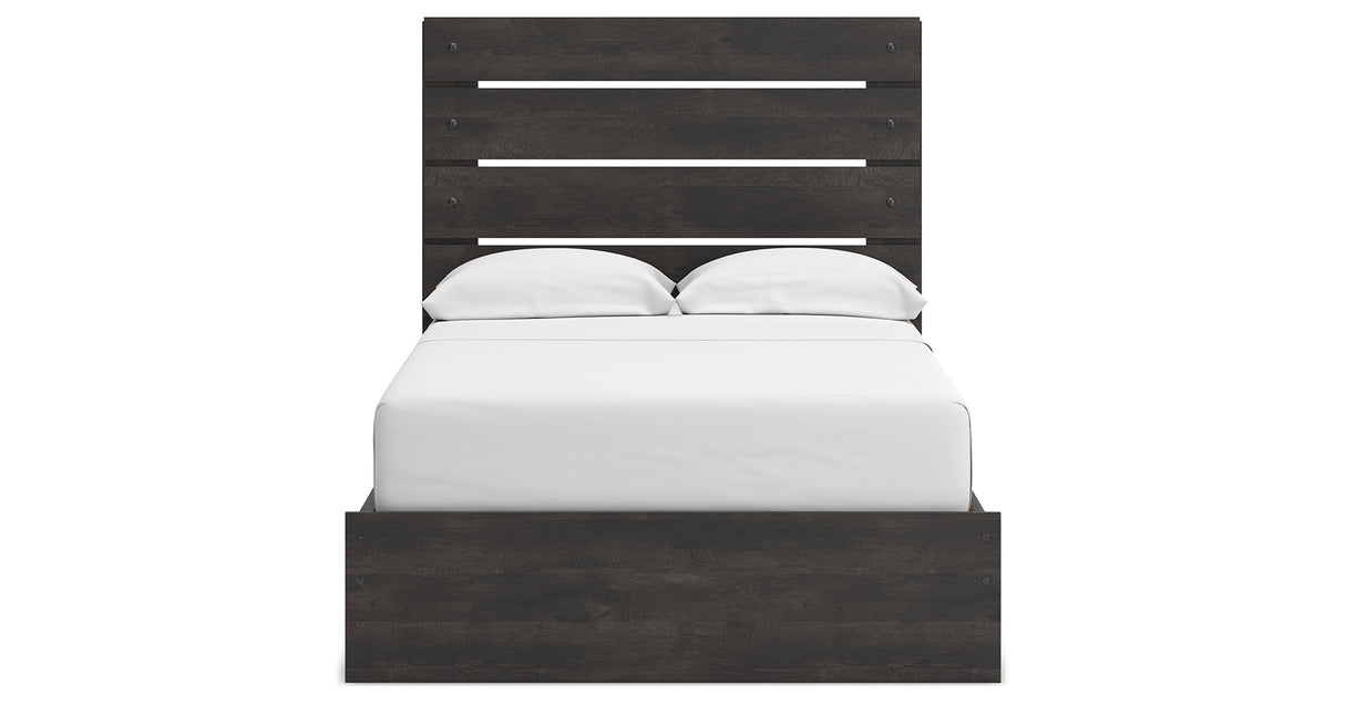 Hollivern Full Panel Bed with Storage with Dresser in Dark Gray from Ashley - Luna Furniture