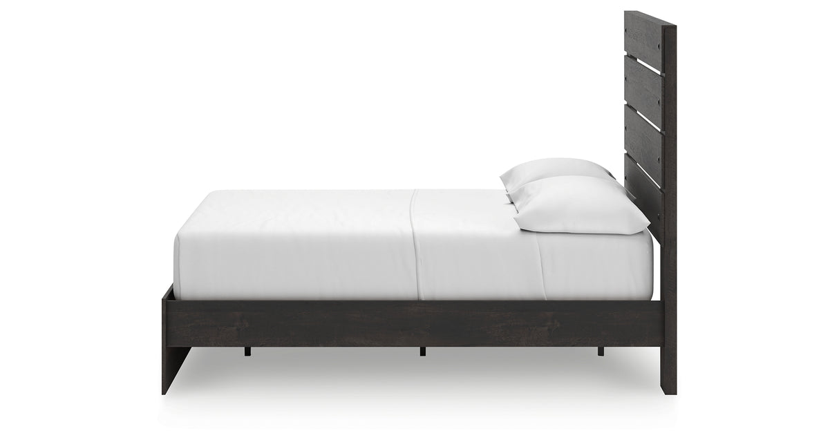 Hollivern Full Panel Bed with Storage with Dresser and Nightstand in Dark Gray from Ashley - Luna Furniture
