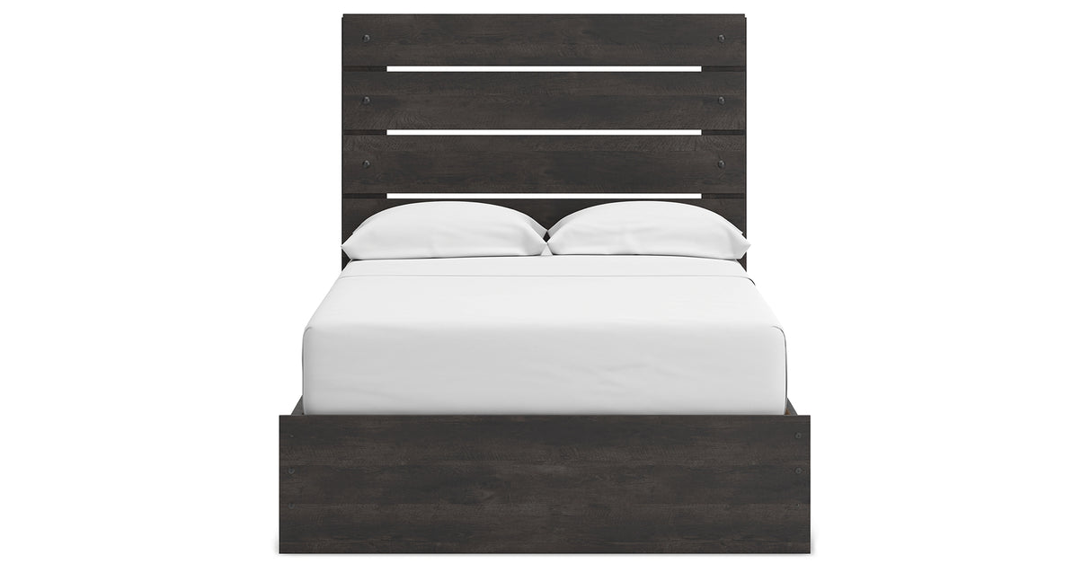 Hollivern Full Panel Bed with Storage with Dresser in Dark Gray from Ashley Furniture - Luna Furniture
