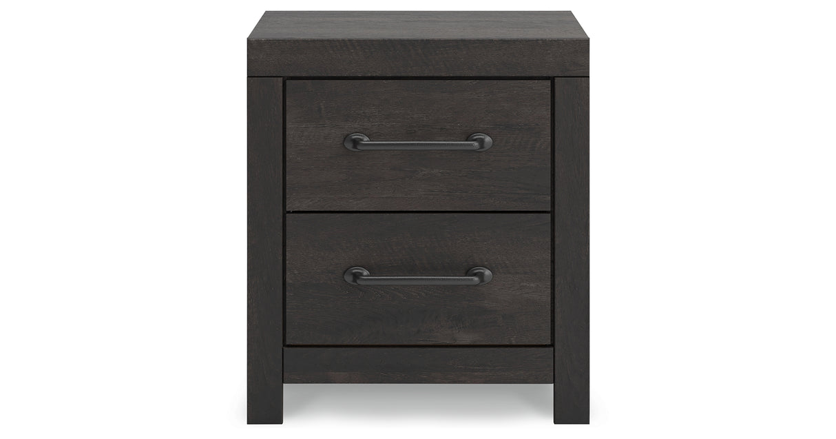 Hollivern Queen Panel Bed with Dresser and Nightstand in Dark Gray from Ashley Furniture - Luna Furniture
