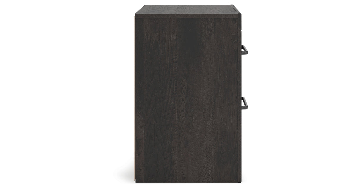 Hollivern Twin Panel Storage Bed with Mirrored Dresser and 2 Nightstands in Dark Gray from Ashley - Luna Furniture