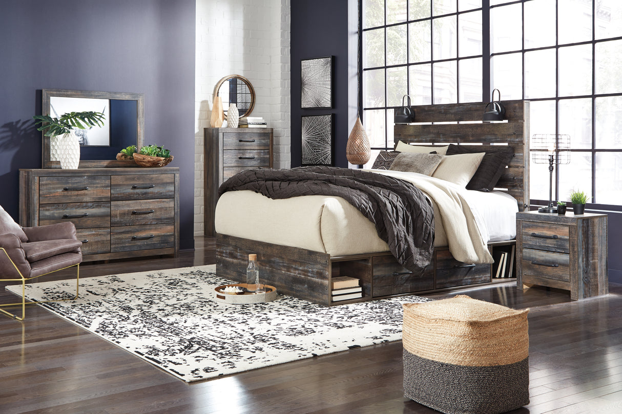 Drystan Multi Queen Panel Bed with Mirrored Dresser and Nightstand from Ashley - Luna Furniture