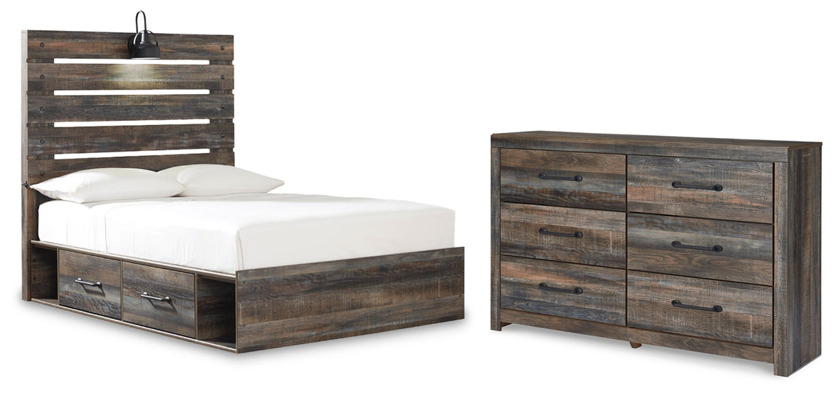 Drystan Full Panel Bed with 4 Storage Drawers with Dresser in Multi from Ashley - Luna Furniture