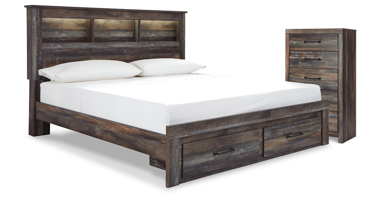 Drystan King Bookcase Storage Bed and Chest from Ashley - Luna Furniture